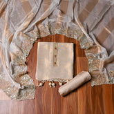 Tissue Shimmer Golden Unstitched Suit